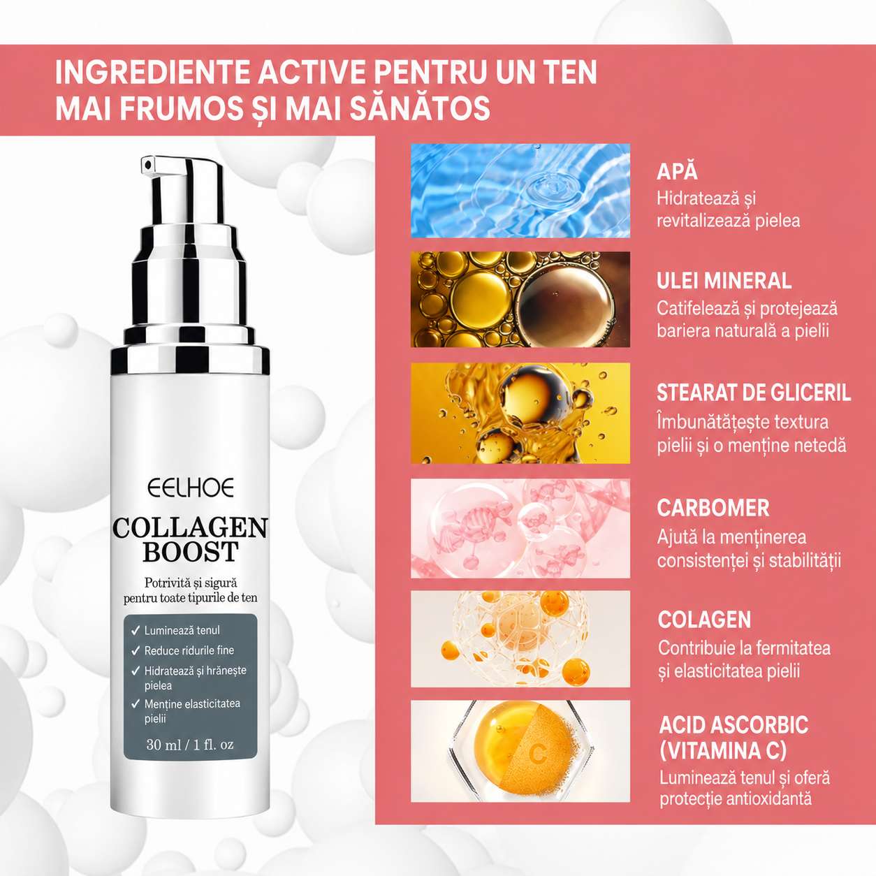 Collagen Boost – Cremă cu Colagen pentru un Ten Ferm și Luminos