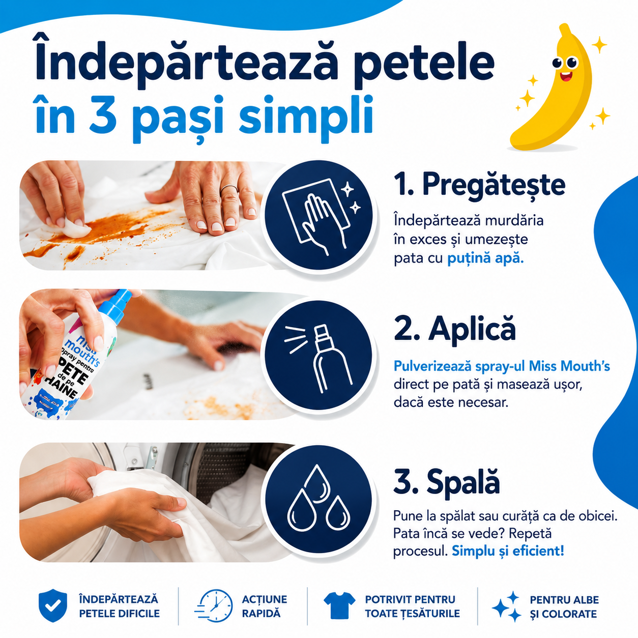 Spray Profesional pentru Pete – Curăță Rapid Hainele fără Urme